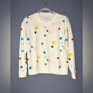 Summersalt Anthropologie Sweatshirt Womens S White Multicolor Star Soft Crewneck